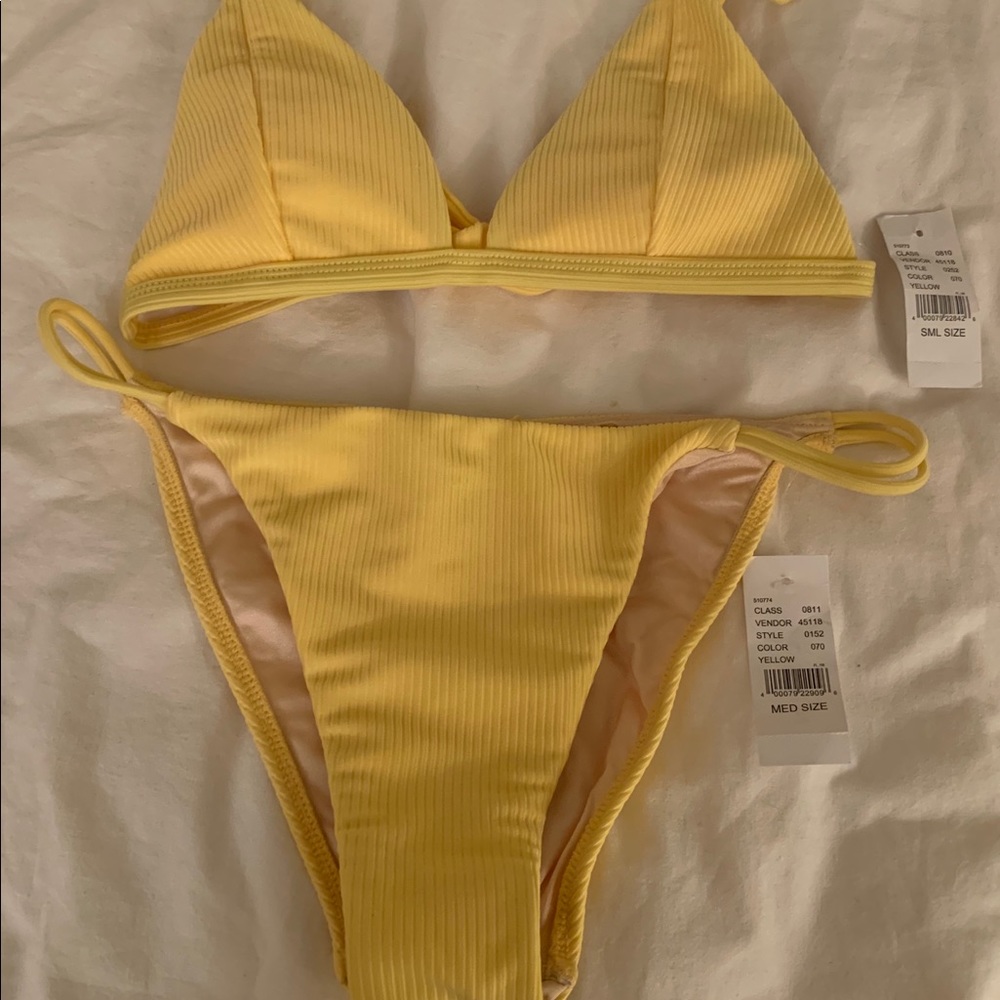 LA Hearts Yellow Bikini (top and bottom)